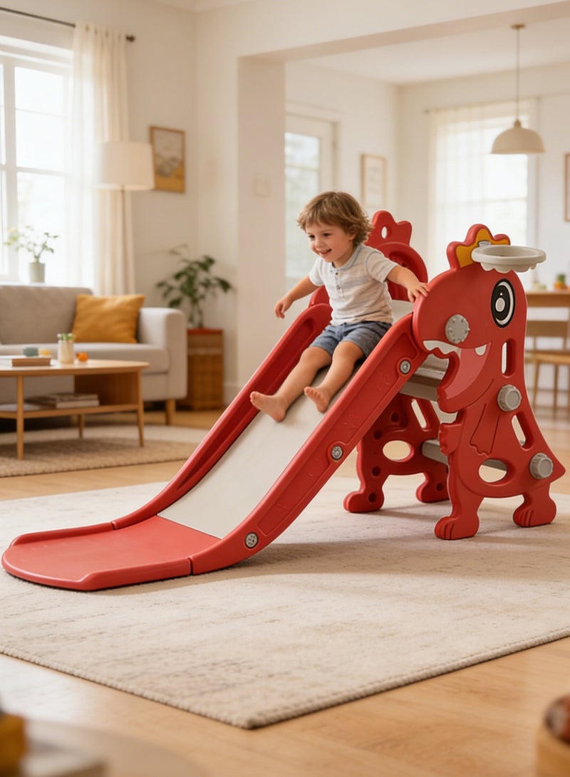 MaBaby Children's Freestanding Slide Indoor Household Small Kids Slide for Toddlers Folding Indoor Freestanding Slide Easy Assemble Children Climber Playset Toy Climber Freestanding Toddler Slide Basketball - Image 1
